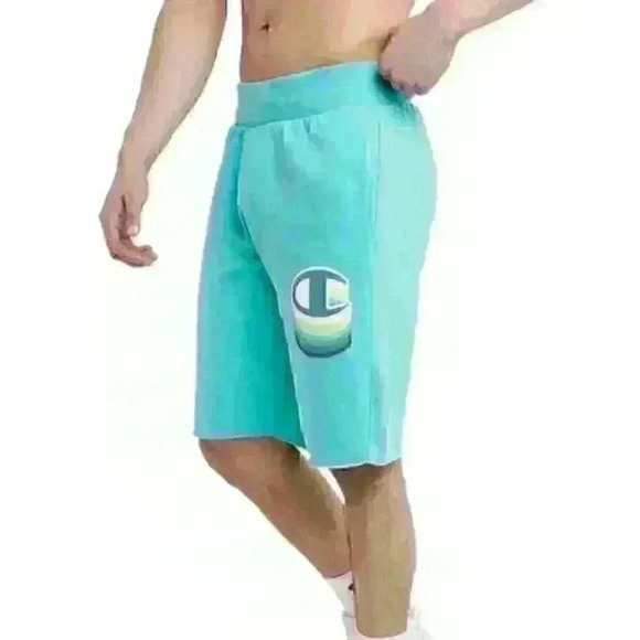 CHAMPION | Men's Teal Reverse Weave Heavyweight Cut-off Shorts - Picture 1 of 6